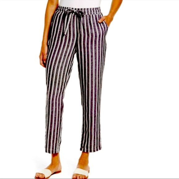 Kut from the Kloth Pants - KUT from the Kloth drawcord black striped pants small